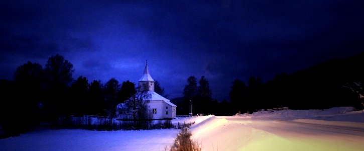 Blue night - Årdal Kirke i Grendi - Setesdal photo
