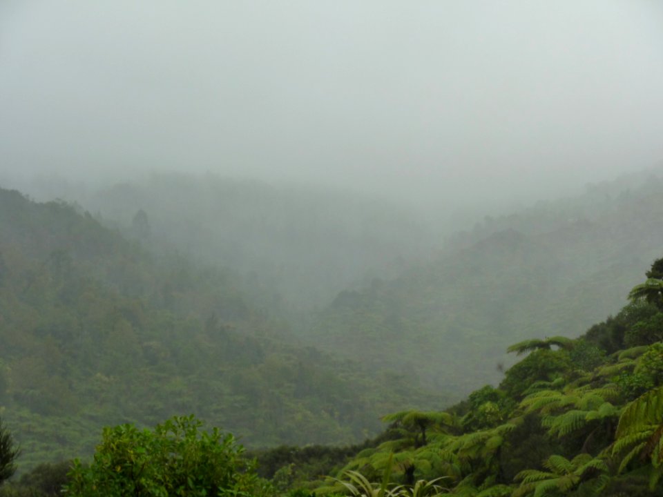 view across Tararu valley with clouds