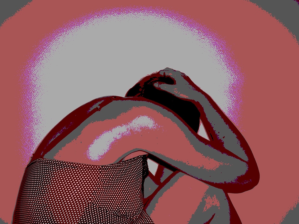 Graphics battered woman sadness