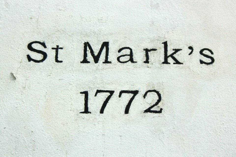 St. Mark's, 1772, on the front of the church in St. Mark's, Isle of Man
