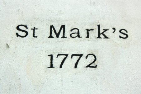 St. Mark's, 1772, on the front of the church in St. Mark's, Isle of Man
