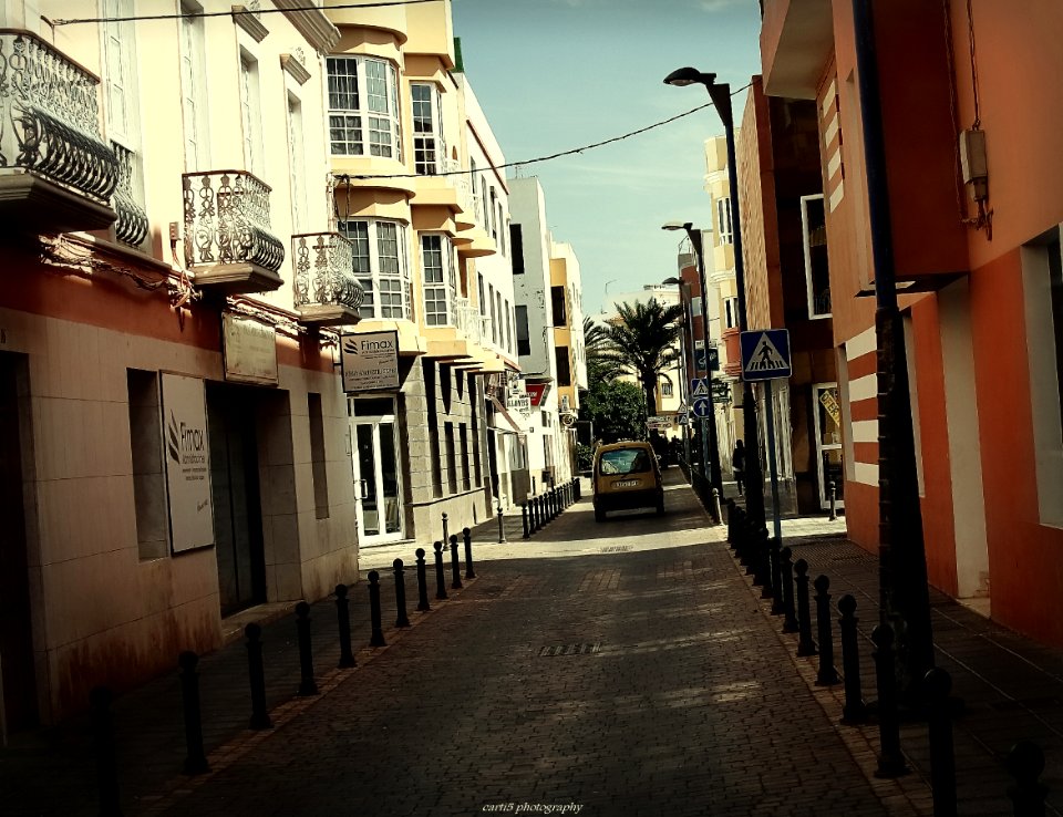 Sleepy flaming afternoon in city Gran Tarajal