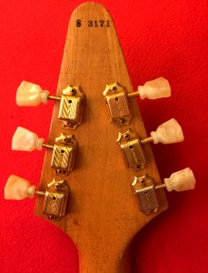Headstock back 1958 Gibson Flying V Korina