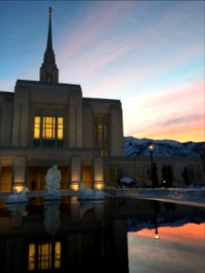 Morning Sunrise over the Ogden Utah LDS Temple