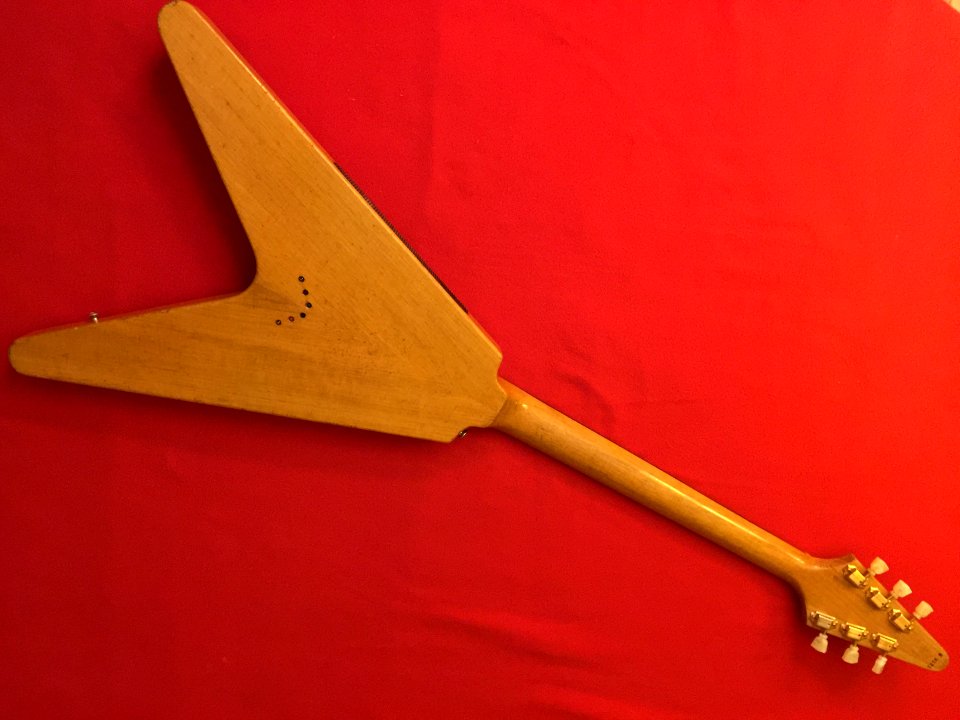 Full back view 1958 Gibson Flying V Korina