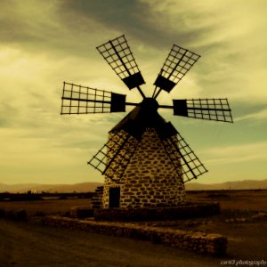 Simplicity of rural life - Wind mill on Fuerteventura photo