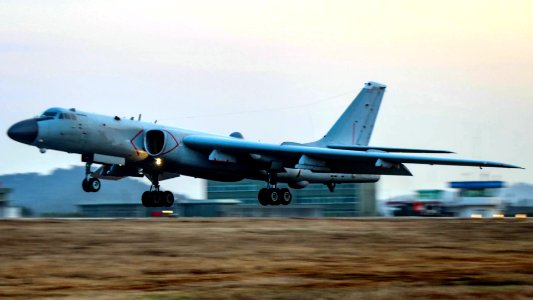 H-6K Bomber Taking Off