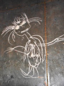 Child's chalk drawing photo