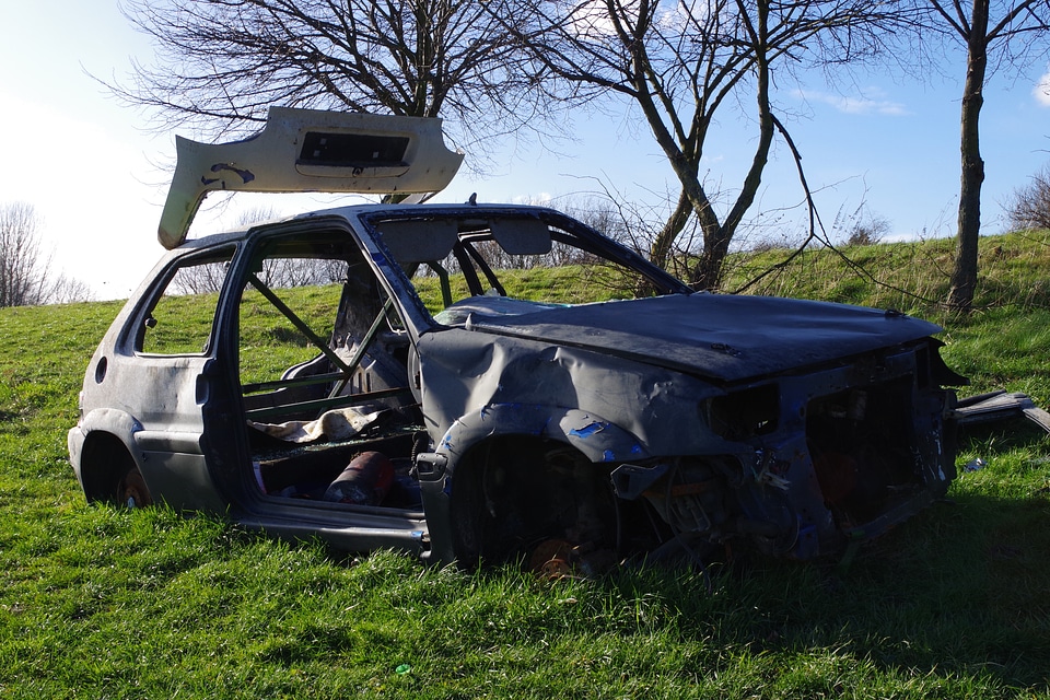 Dumped burnt out vehicle