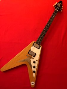 Full front view 1958 Gibson Flying V Korina