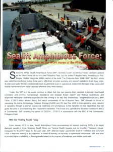 Sealift Amphibious Force: Pursuing its Mandate as the Work Horst of the Philippine Fleet by LTJG Zyra Marie Banaag (PN) p. 1 of 3