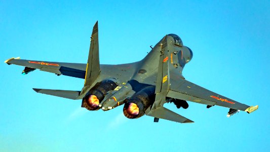 J-11BS Aircraft on Full Afterburners