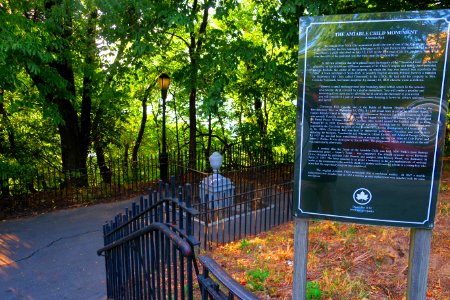 One of NYC's few private burials on public property.