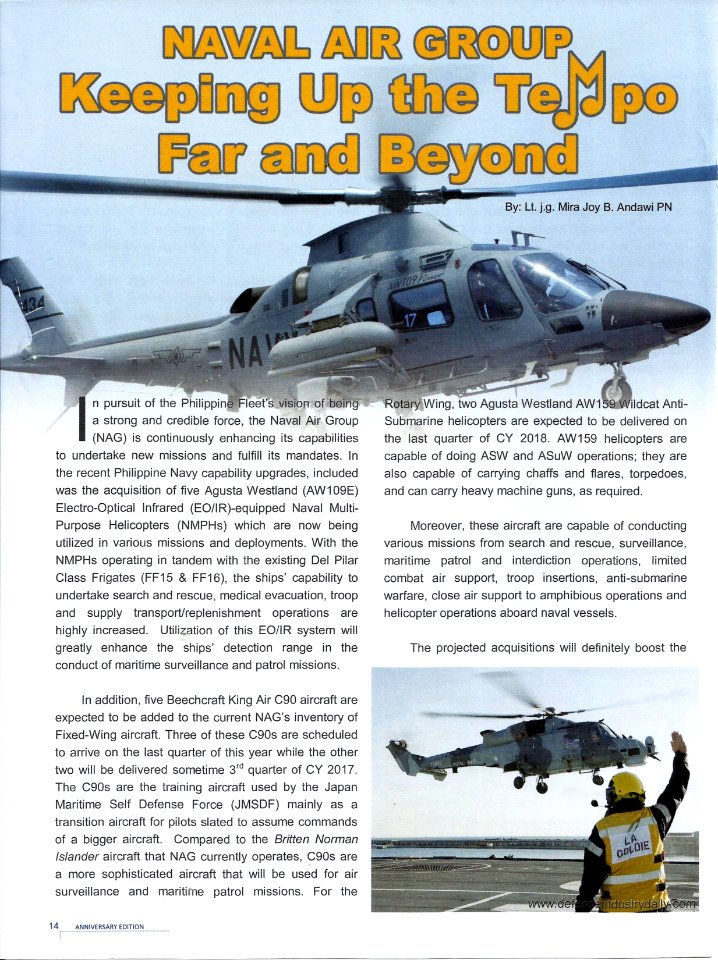 Naval Air Group - Keeping Up the Tempo Far and Beyond by LTJG Mira Joy B. Andawi (PN) p. 1 of 2