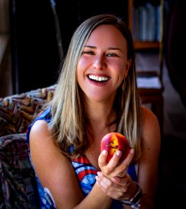 Julie with nectarine T1T-2