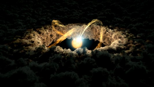 Illustration of a Star surrounded by Protoplanetary Disk. photo