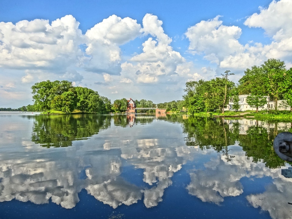 Reflection calm clouds