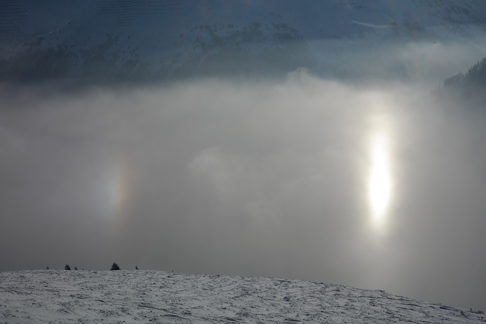 Sundog double sun winter