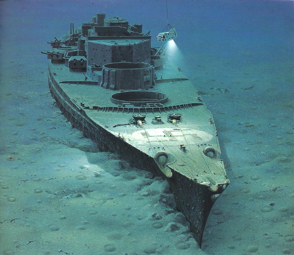 Acorazado Bismarck en el lecho del mar