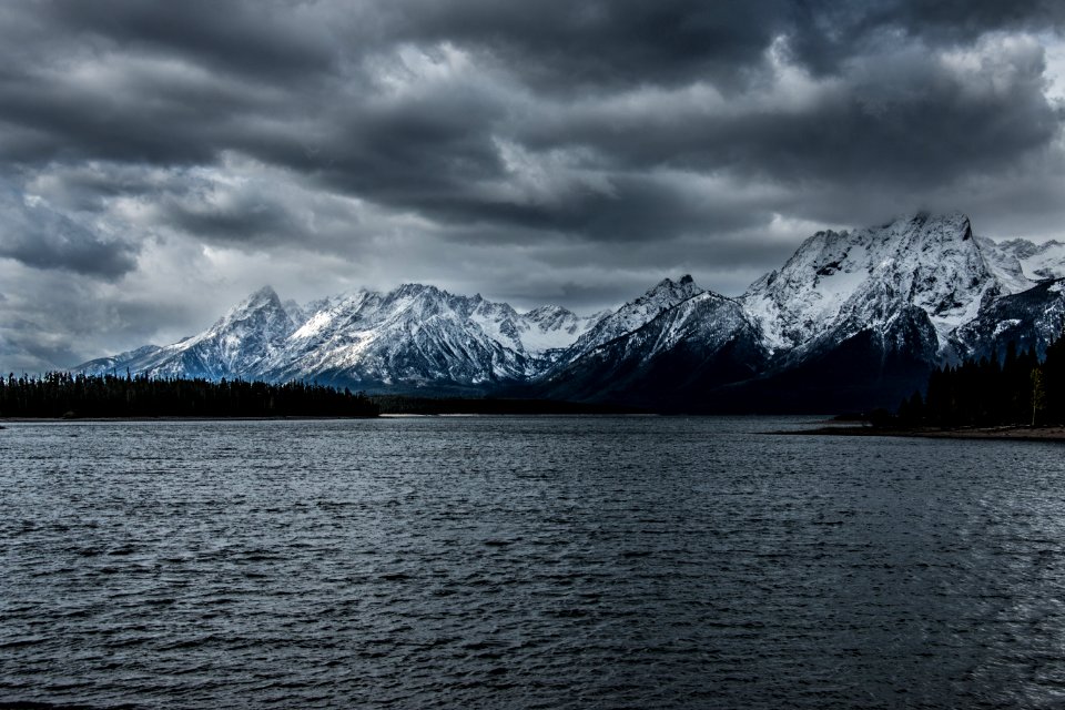 Stormy Skies Above Jackson Lake and the Tetons