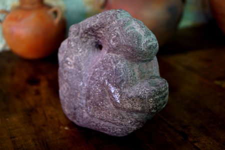 Mayan stone idol photo