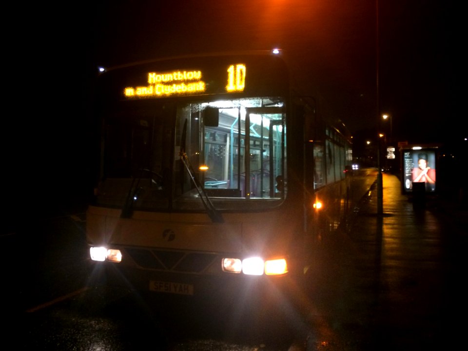First Glasgow 61601 at Bellshill Fire Station as a taxi