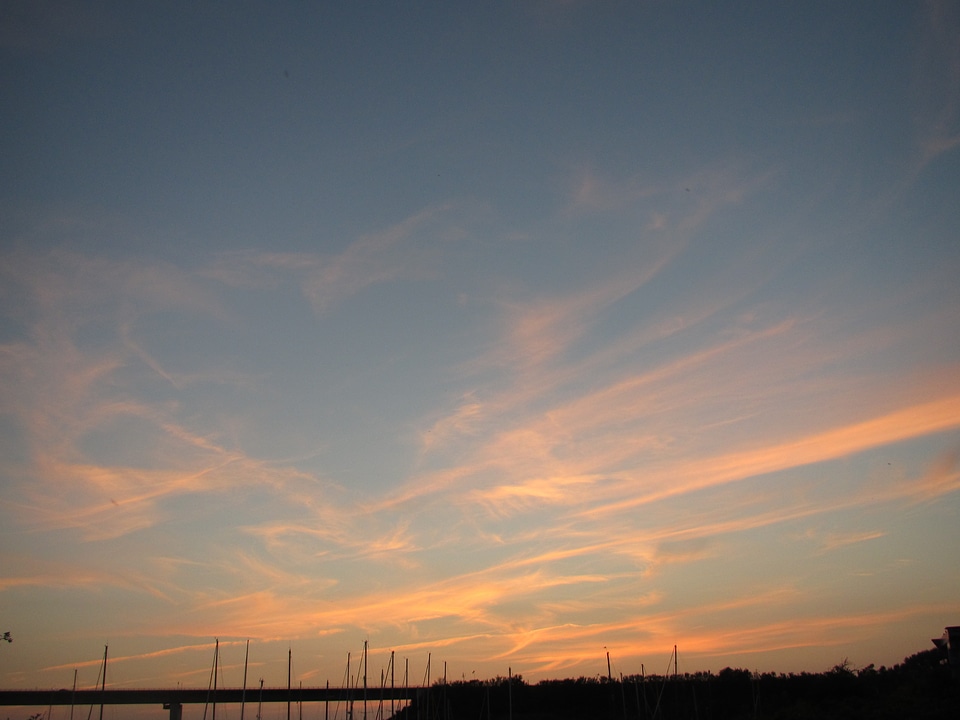 Orange sky evening sea