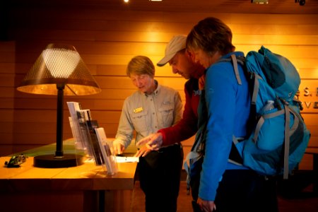 Volunteer and Visitors at the Laurance S. Rockefeller Preserve Center