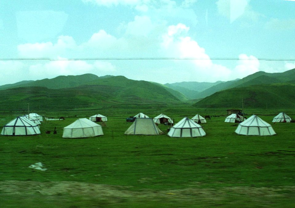 Tiendas nómadas, camino de Xiahe a Langmusi, Tibet