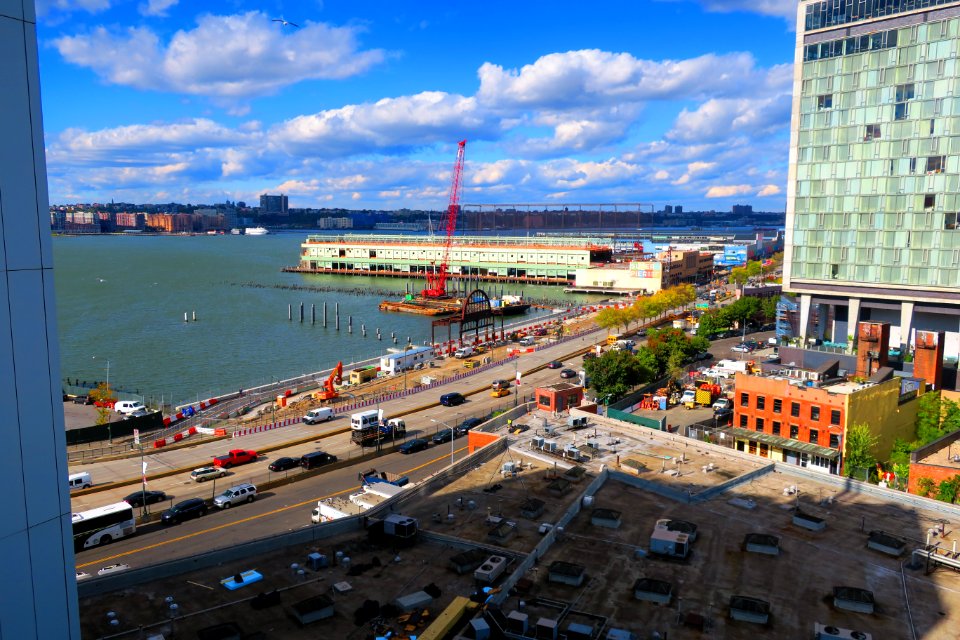 That iron scaffolding in the center is where the Titanic was set to dock after her maiden voyage.