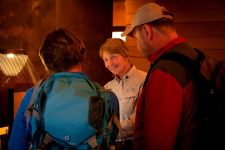 Volunteer and Visitors at the Laurance S. Rockefeller Preserve Center