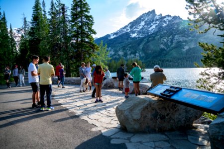 Visitors at Jenny Lake Teewinot Overlook