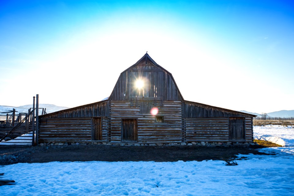 Catching sun at the Moulton Barn