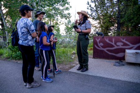 Visitors and Ranger at Jenny Lake Area photo