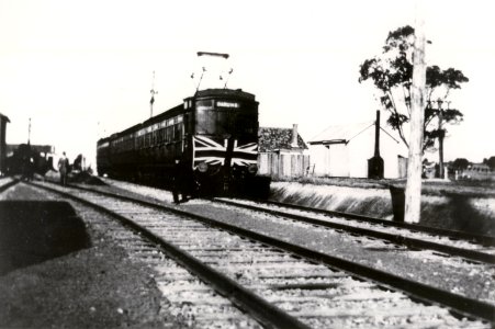 First electric train at Glen Waverley, official opening, 5th May, 1930 photo