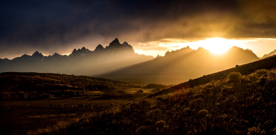 Fall Teton Sunset Pano