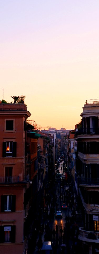 Long busy street