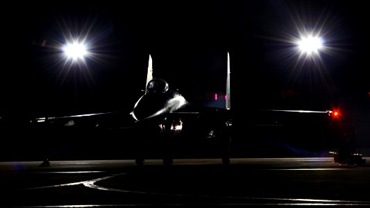 J-11 Fighter Aircraft at Night