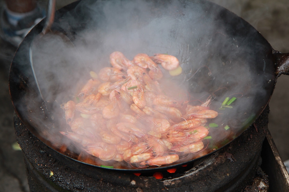 Shrimp cooking food
