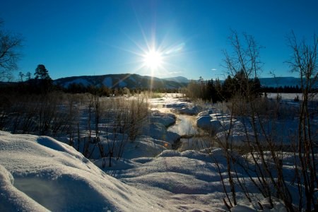 Sun over the Snake River from the Moose-Wilson Road