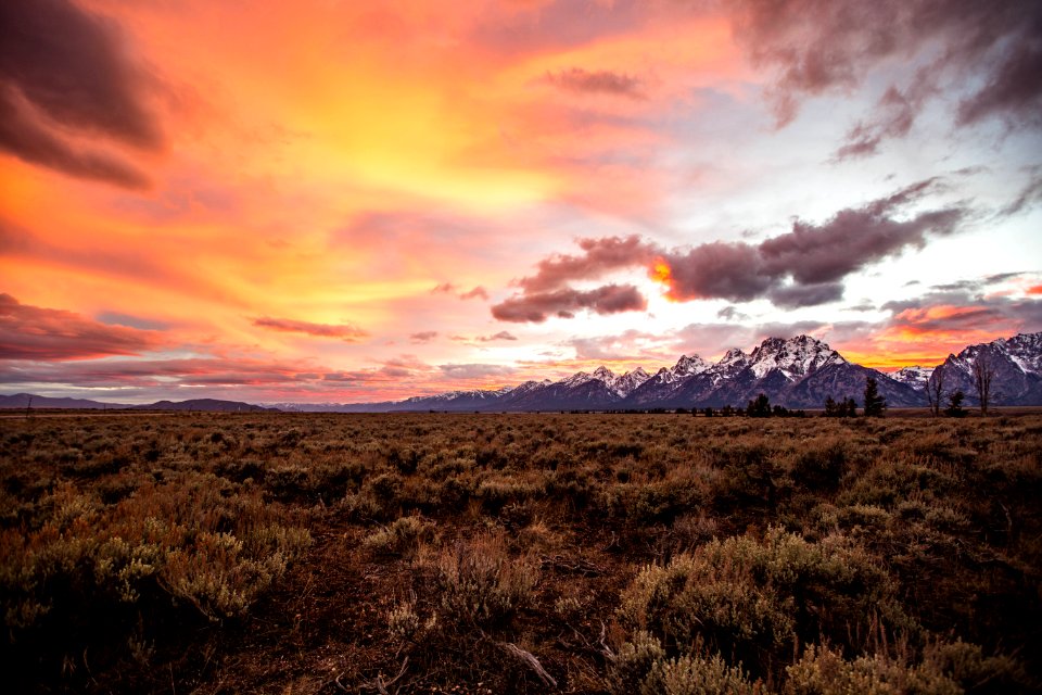 Sunset across the Jackson Hole Valley