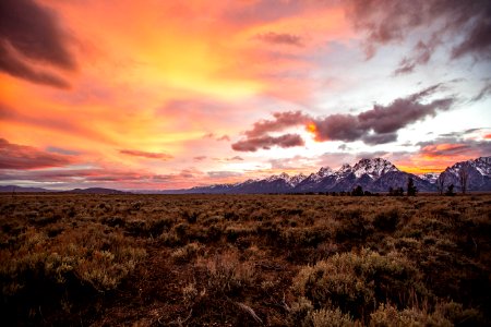 Sunset across the Jackson Hole Valley