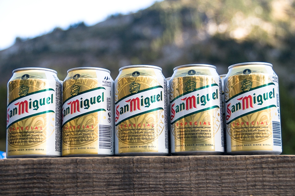 Drink san miguel can of beer