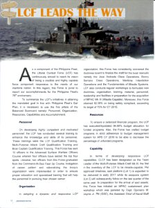 LCF Leads the Way by LTJG Delmar G. Sarsagat (PN) p. 1 of 2 photo