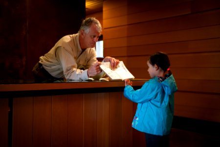 Volunteer and Visitors at the Laurance S. Rockefeller Preserve Center