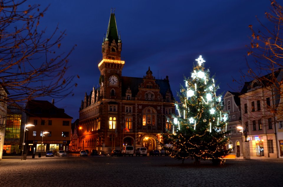 Frýdlantská radnice v noci