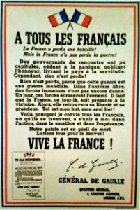 Llamado de Charles de Gaulle para la resistencia