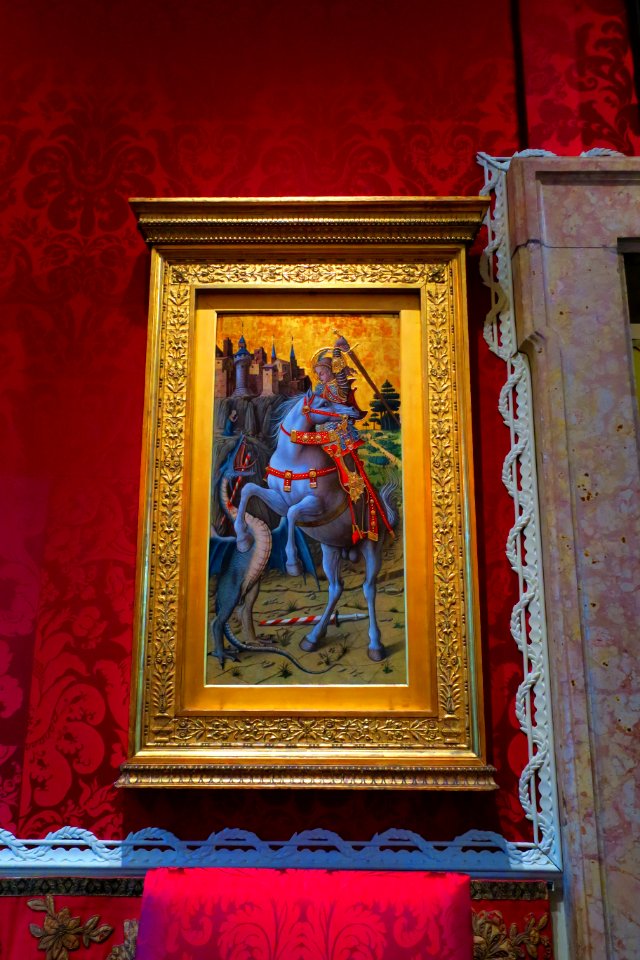 Stunning portrait of St. George slaying the dragon
