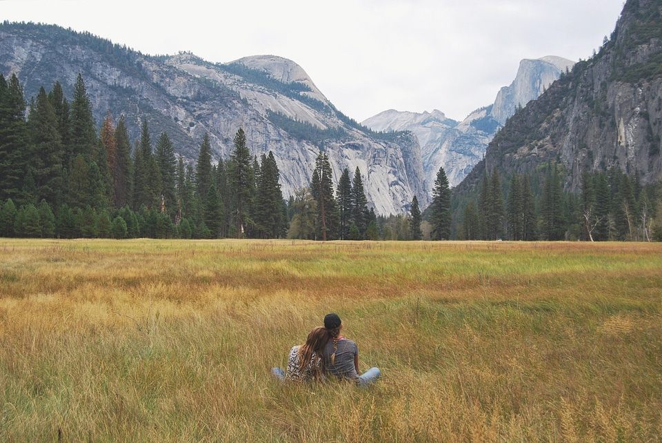Together fields mountain