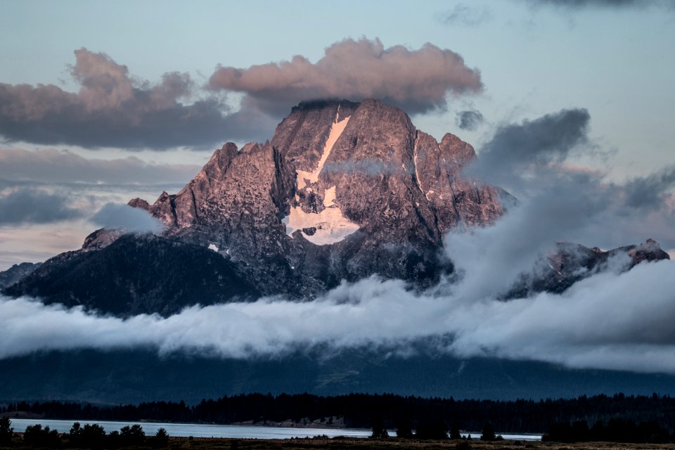 Mt. Moran Surrounded by Clouds